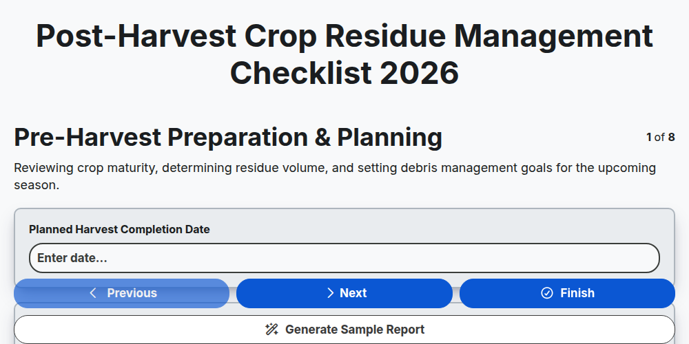 Post-Harvest Crop Residue Management Checklist 2026