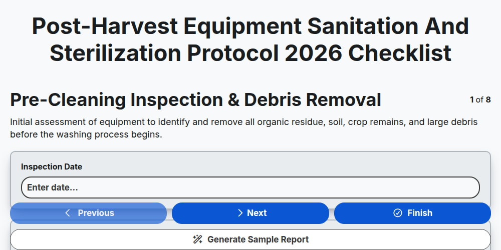 Post-Harvest Equipment Sanitation and Sterilization Protocol 2026