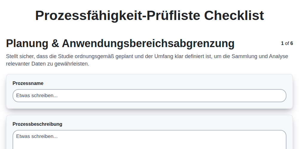 Prozessfähigkeit-Prüfliste