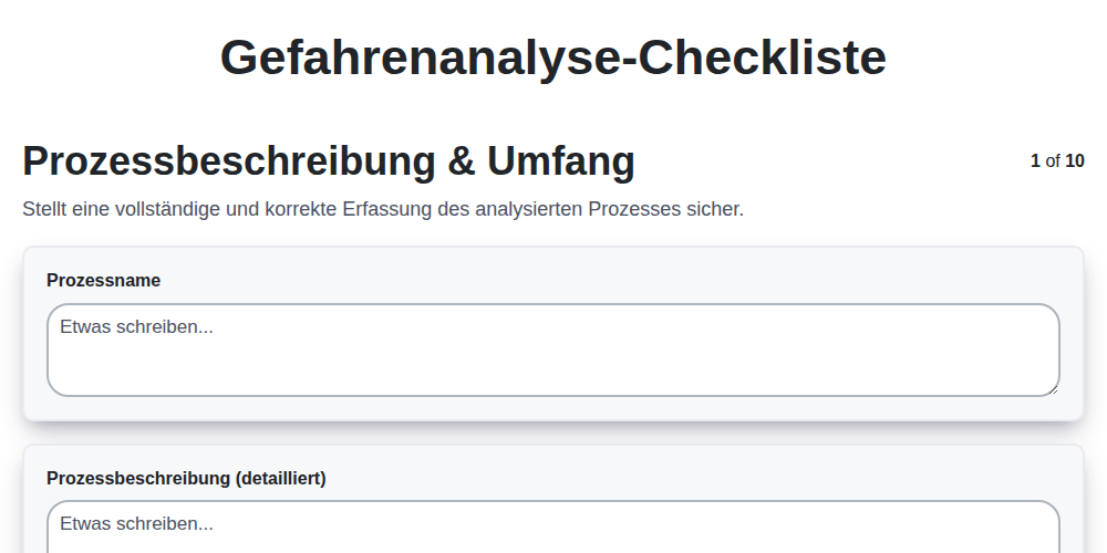 Gefahrenanalyse-Checkliste