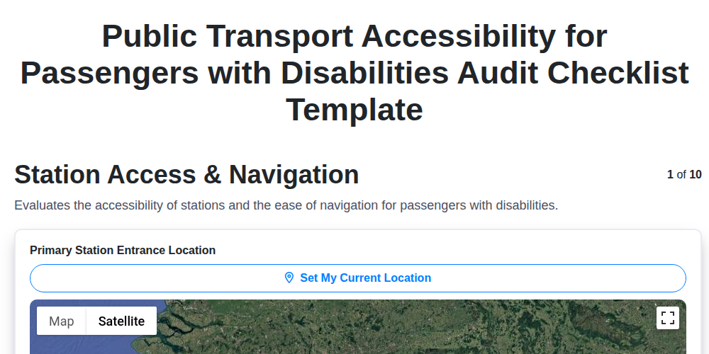 public transport accessibility for passengers with disabilities audit checklist template screenshot