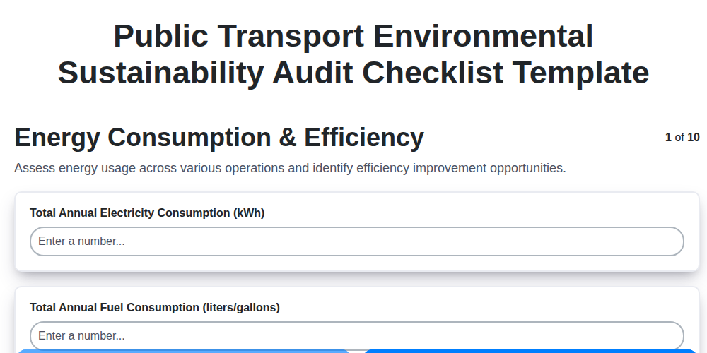 public transport environmental sustainability audit checklist template screenshot