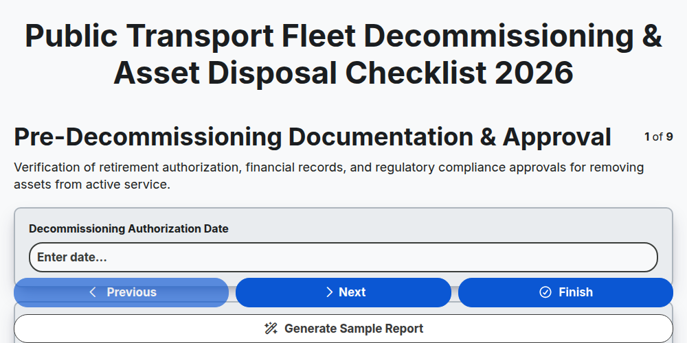 Public Transport Fleet Decommissioning & Asset Disposal Checklist 2026