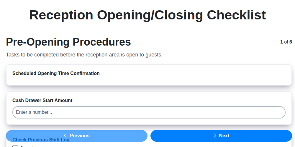reception opening closing screenshot