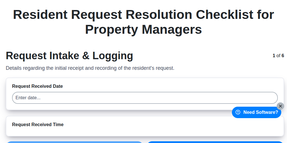 resident request resolution checklist for property managers screenshot
