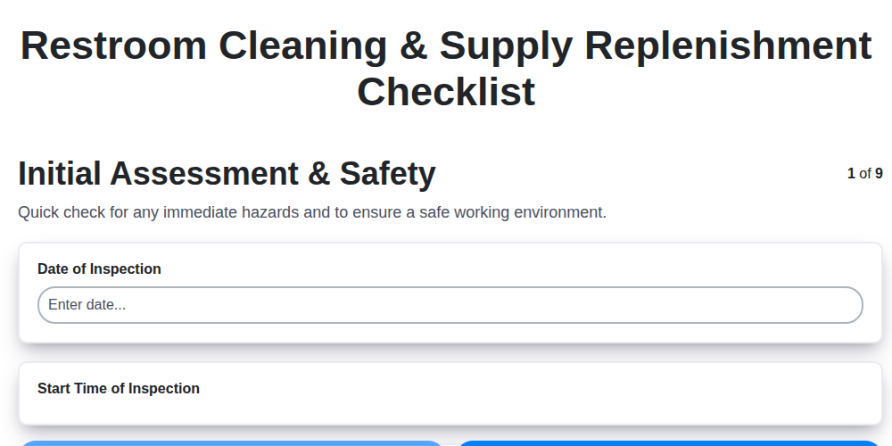 restroom cleaning supply replenishment checklist screenshot