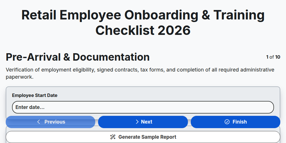 Retail Employee Onboarding & Training Checklist 2026