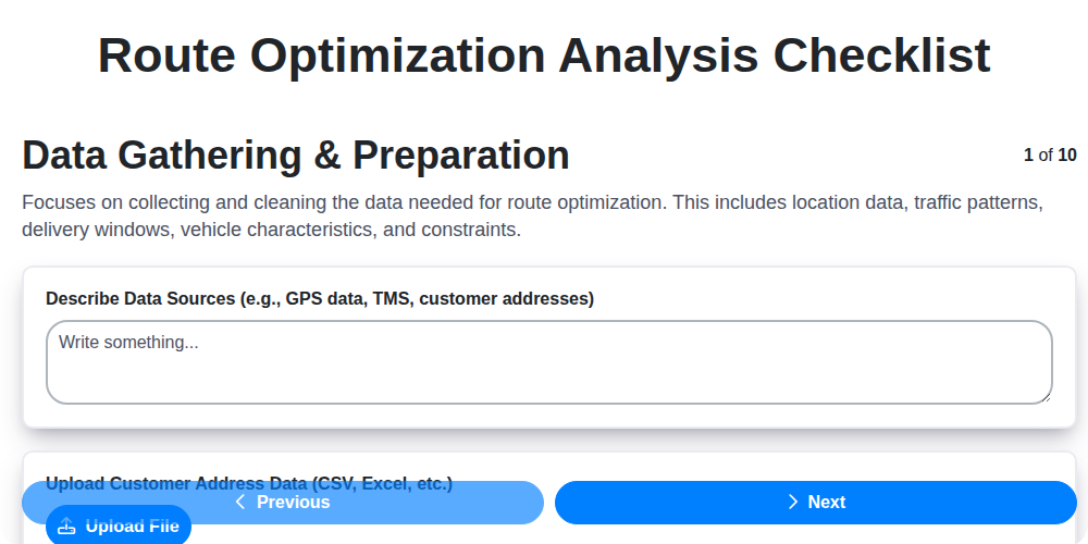 route optimization analysis screenshot