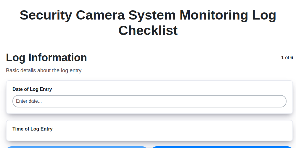 security camera system monitoring log screenshot
