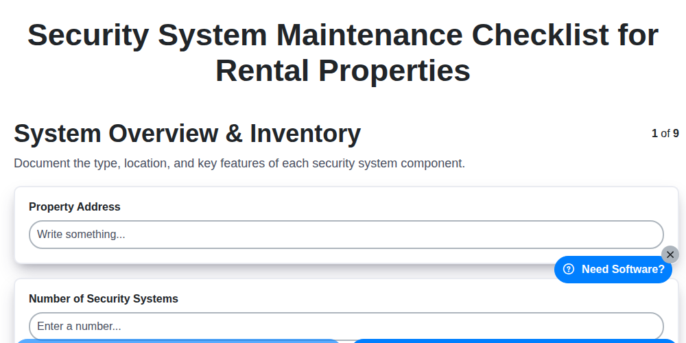security system maintenance checklist for rental properties screenshot