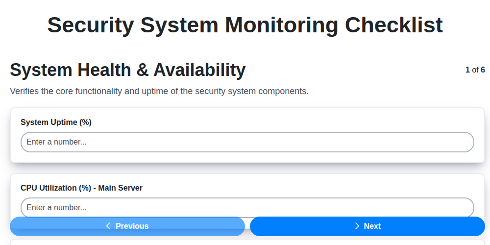security system monitoring screenshot
