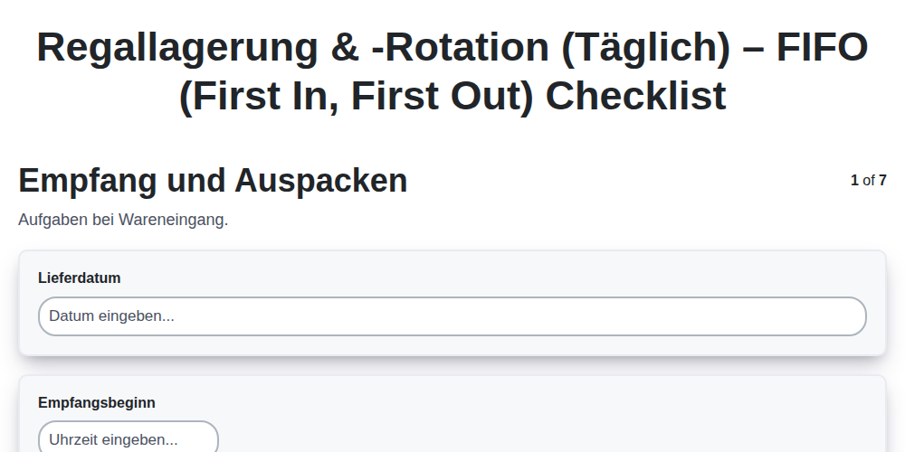 Regallagerung & -rotation (Täglich) – FIFO (First In, First Out) screenshot