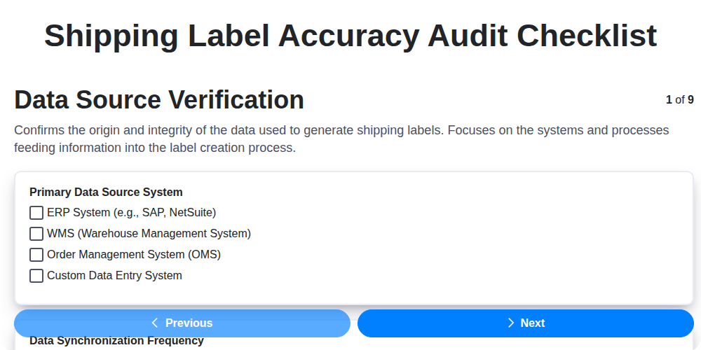 shipping label accuracy audit screenshot