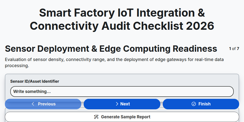 Smart Factory IoT Integration & Connectivity Audit Checklist 2026
