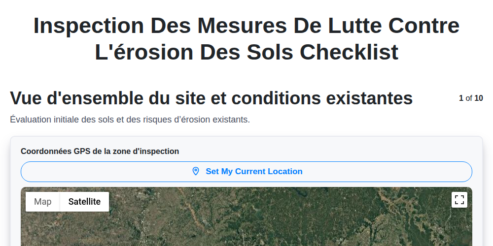 Inspection des mesures de lutte contre l'érosion des sols screenshot