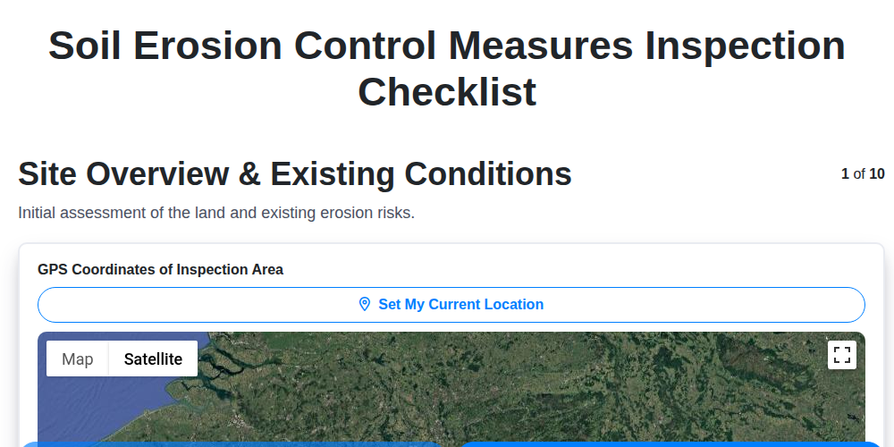 soil erosion control measures inspection screenshot