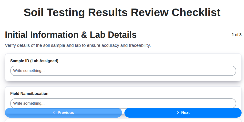 soil testing results review screenshot