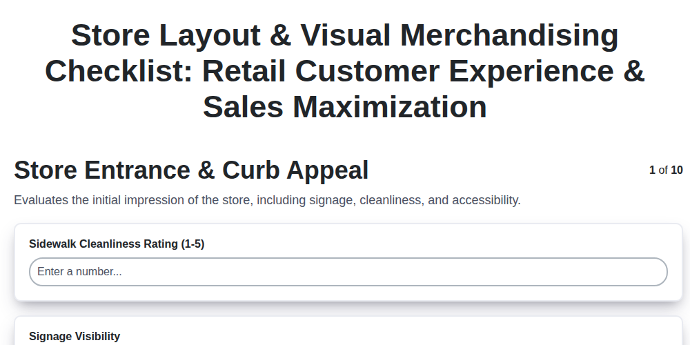 store layout visual merchandising checklist retail customer experience sales maximization screenshot