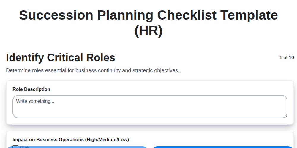 succession planning checklist template hr screenshot