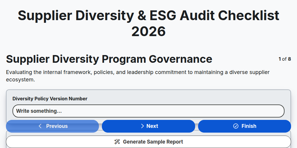 Supplier Diversity & ESG Audit Checklist 2026