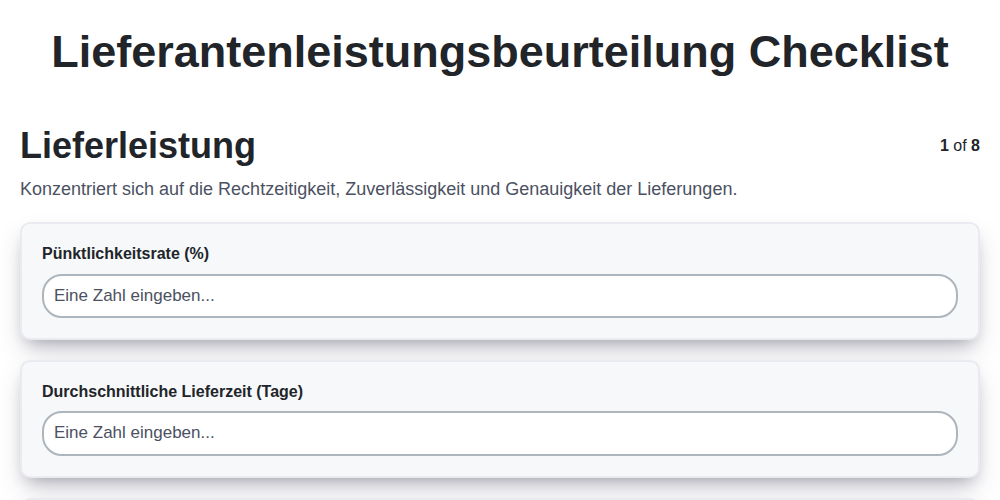 Lieferantenleistungsbeurteilung screenshot