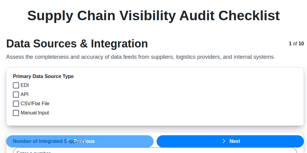 supply chain visibility audit checklist screenshot