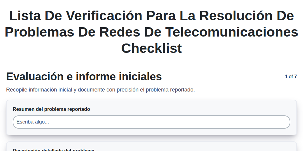 Lista de verificación para la resolución de problemas de redes de telecomunicaciones screenshot