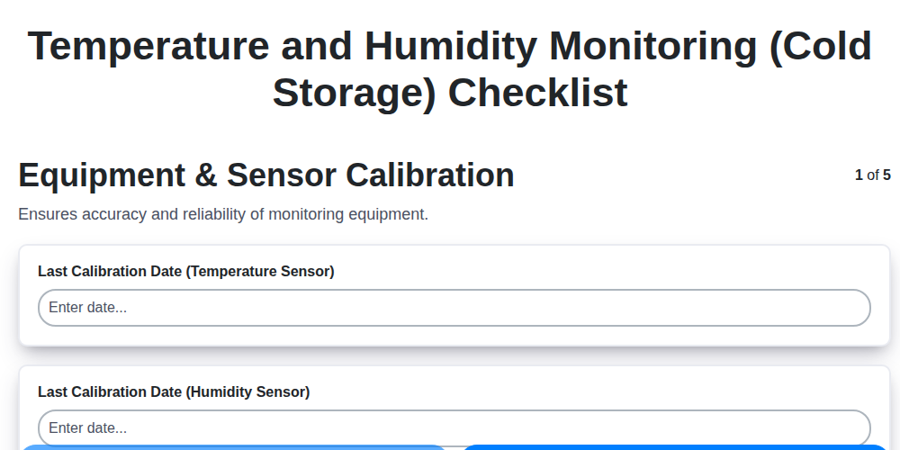 temperature and humidity monitoring cold storage screenshot