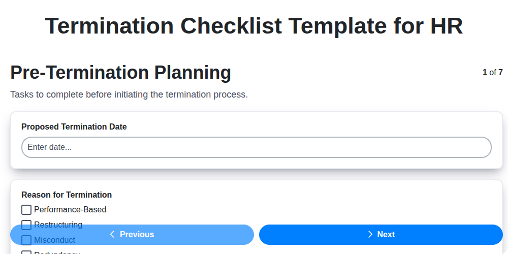termination checklist template for hr screenshot