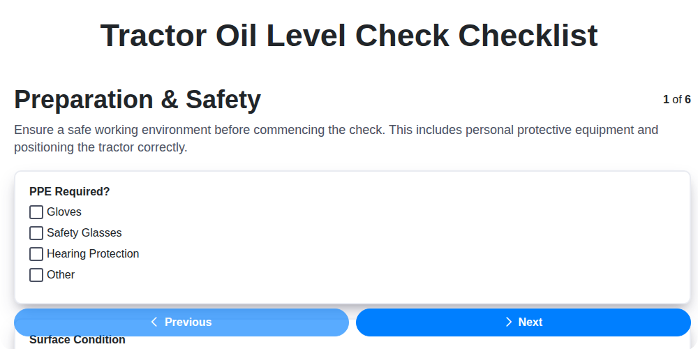 tractor oil level check screenshot