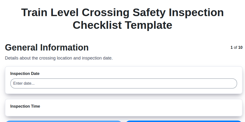 train level crossing safety inspection checklist template screenshot