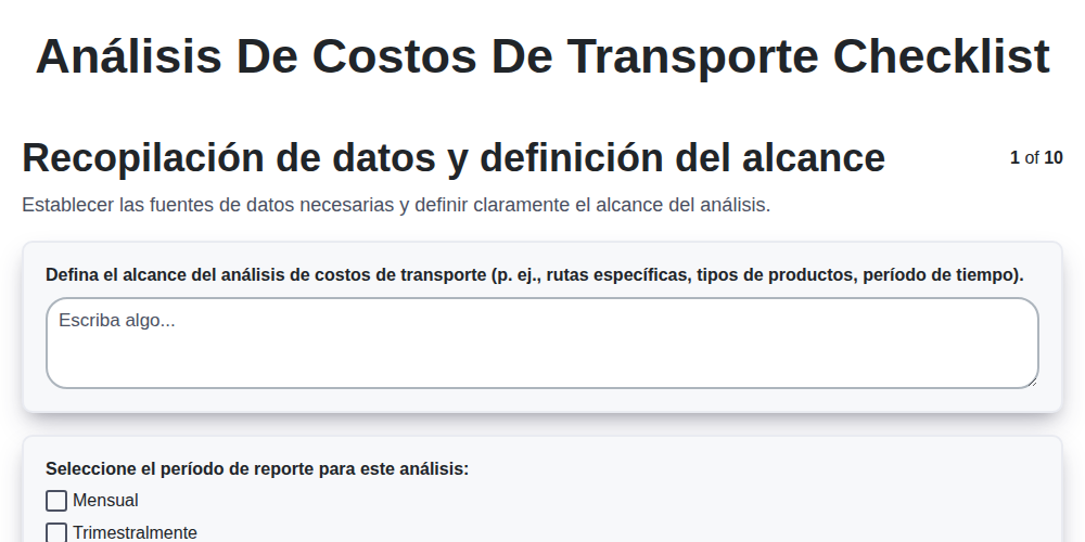 Análisis de Costos de Transporte screenshot