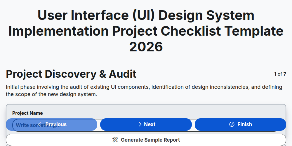 User Interface (UI) Design System Implementation Project Checklist ...