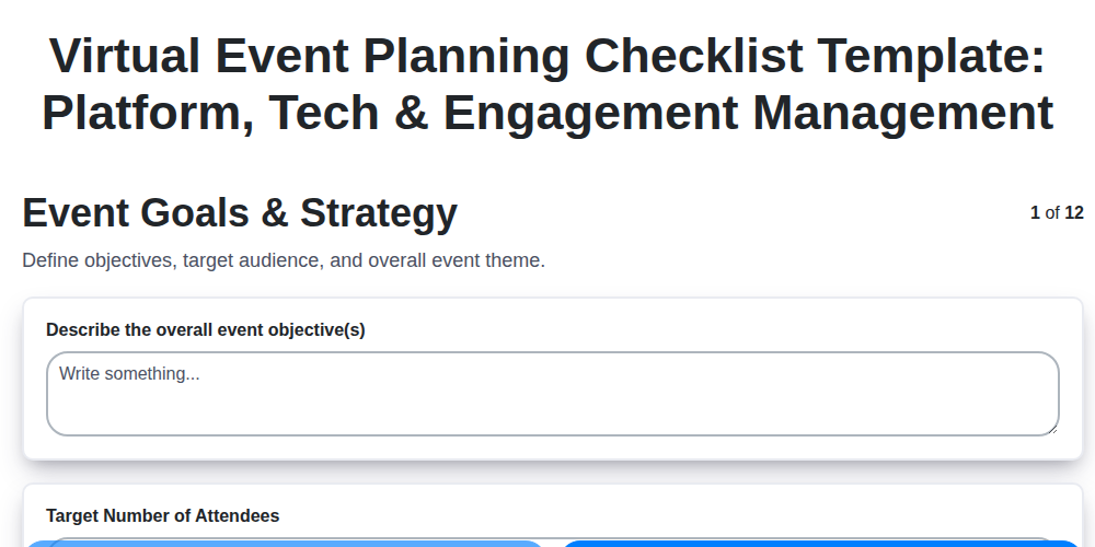 virtual event planning checklist template platform tech engagement management screenshot