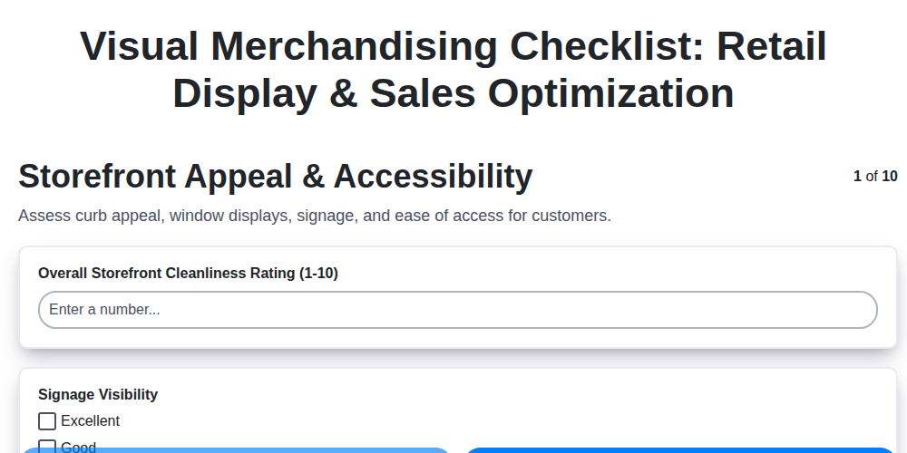 visual merchandising checklist retail display sales optimization screenshot