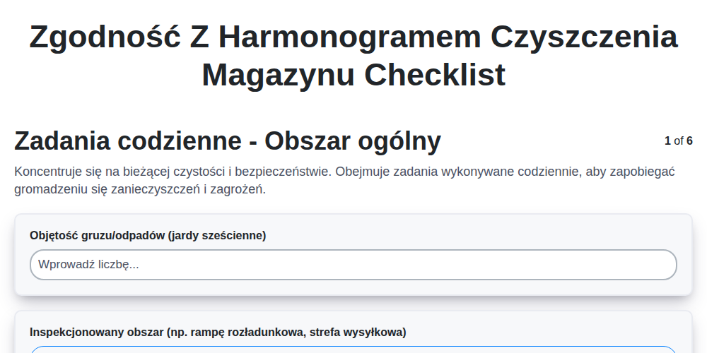 Zgodność z harmonogramem czyszczenia magazynu screenshot