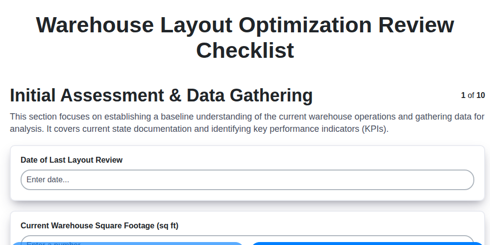 warehouse layout optimization review screenshot