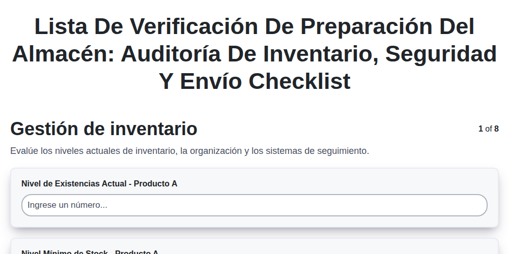 Lista de Verificación de Preparación del Almacén: Auditoría de Inventario, Seguridad y Envío