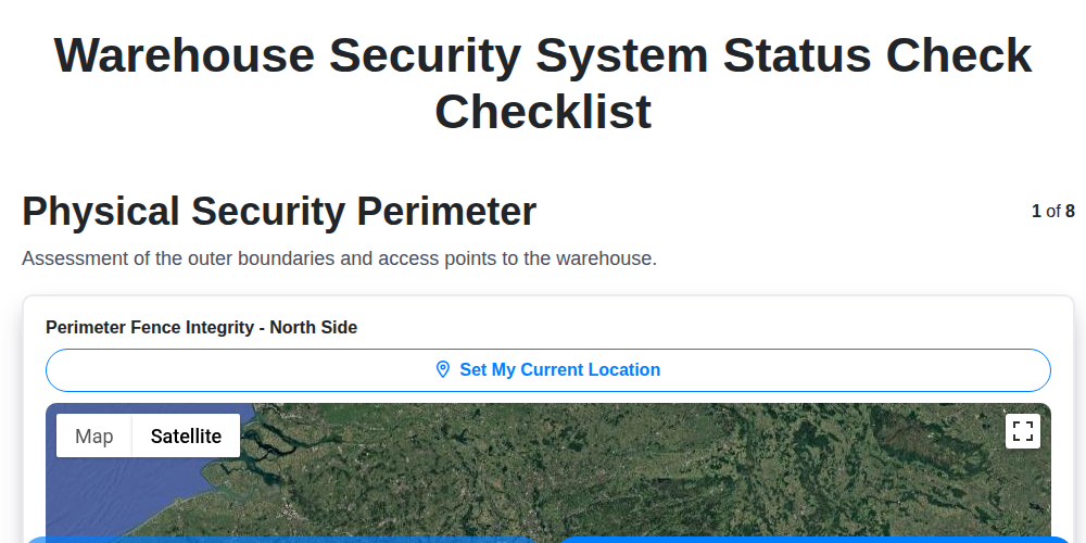 warehouse security system status check screenshot