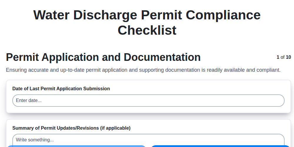 water discharge permit compliance screenshot