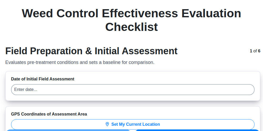 weed control effectiveness evaluation screenshot