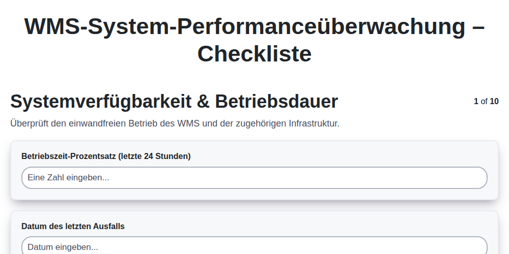 WMS-System-Performanceüberwachung – Checkliste screenshot